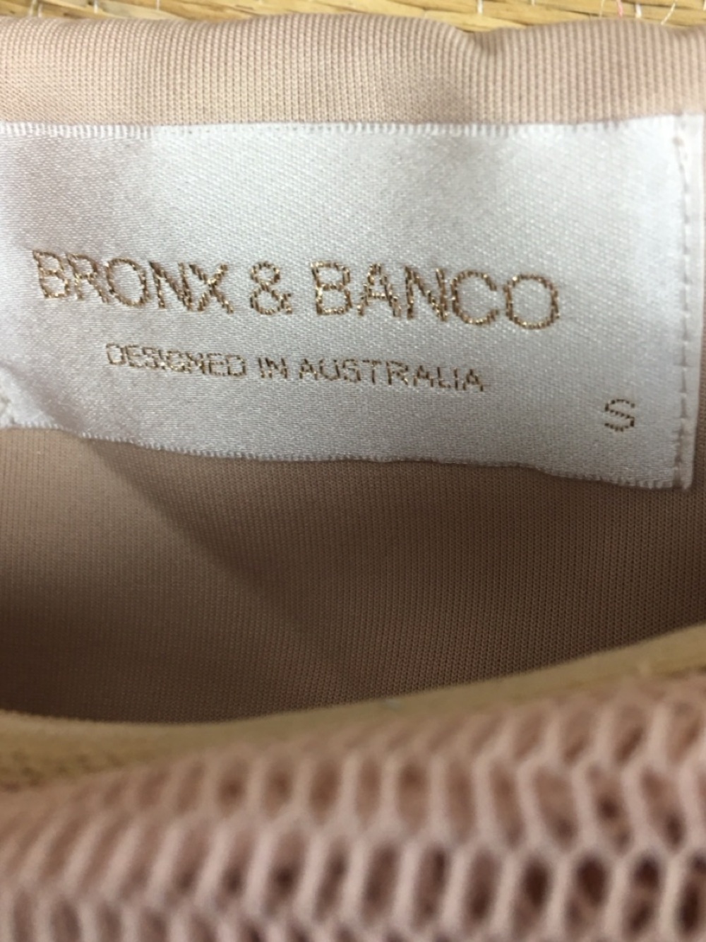 ⁠Bronx and Banco NWT Blush Pink Tulip Off Shoulder Cutout Mesh Gown Dress 4⁠ - Picture 11 of 16